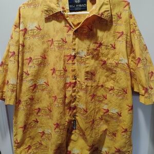 90's WU-TANG KILLA BEES SHORT SELEVE HAWAIIAN SHIRT